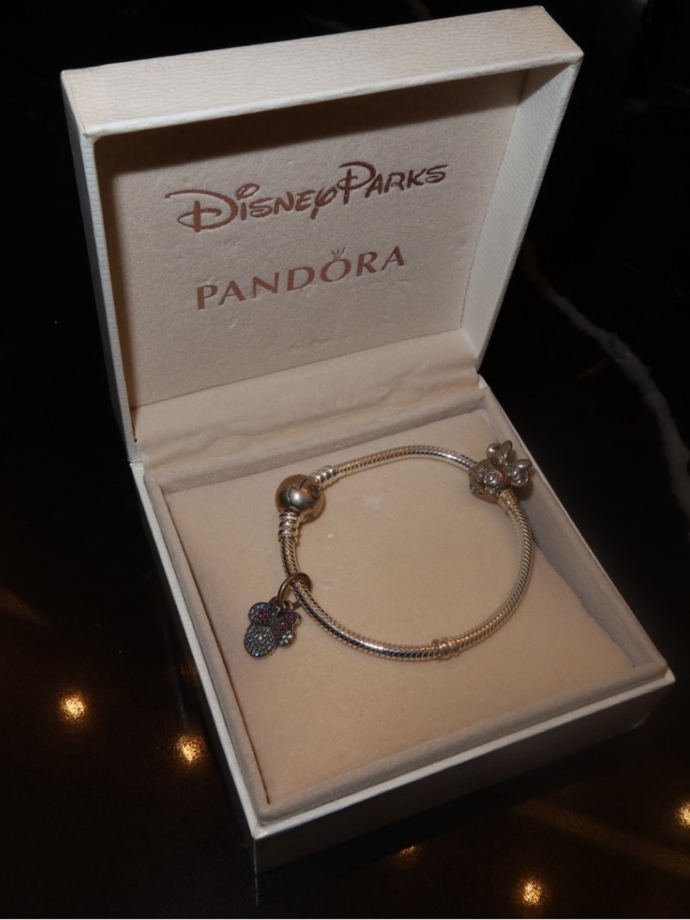 Pandora Disney Parks Silver Charm Bracelet with Minnie Dangle